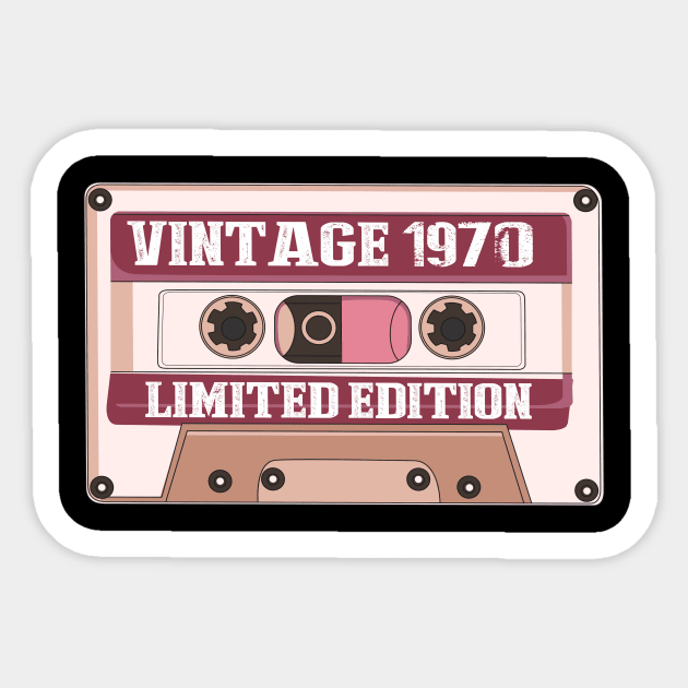 vintage 1970 birthday celebration gift Sticker by DODG99